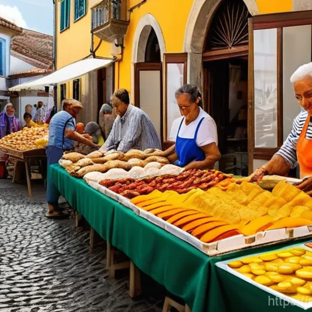관광 산업의 경제적 기여 - **Prompt 1: A Vibrant Local Market in Portugal**
    "A picturesque, sun-drenched street market bust...