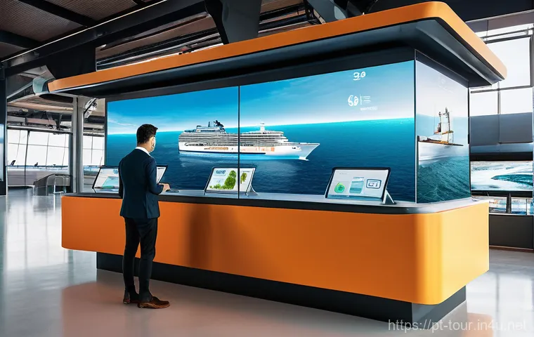 해양 관광의 경제적 영향 - **Blue Economy: Sustainability and Diverse Maritime Professions**
    A vibrant scene illustrating t...