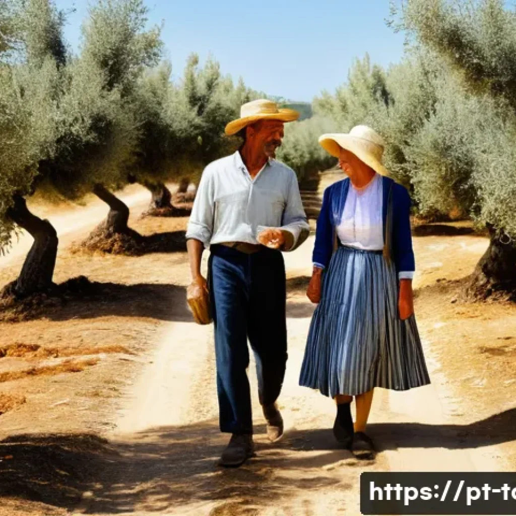 여행 트렌드 - **Prompt:** A heartwarming and authentic scene depicting an olive harvest in the beautiful Alentejo ...