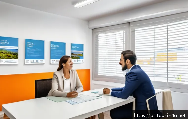 여행사 운영 법규 - A professional travel agency office in Brazil, showing a well-organized modern workspace with certif...