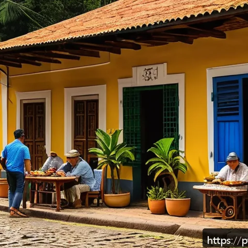 관광 산업의 경제 성장 모델 - A vibrant small town in Brazil’s Northeast interior bustling with tourists exploring local culture: ...